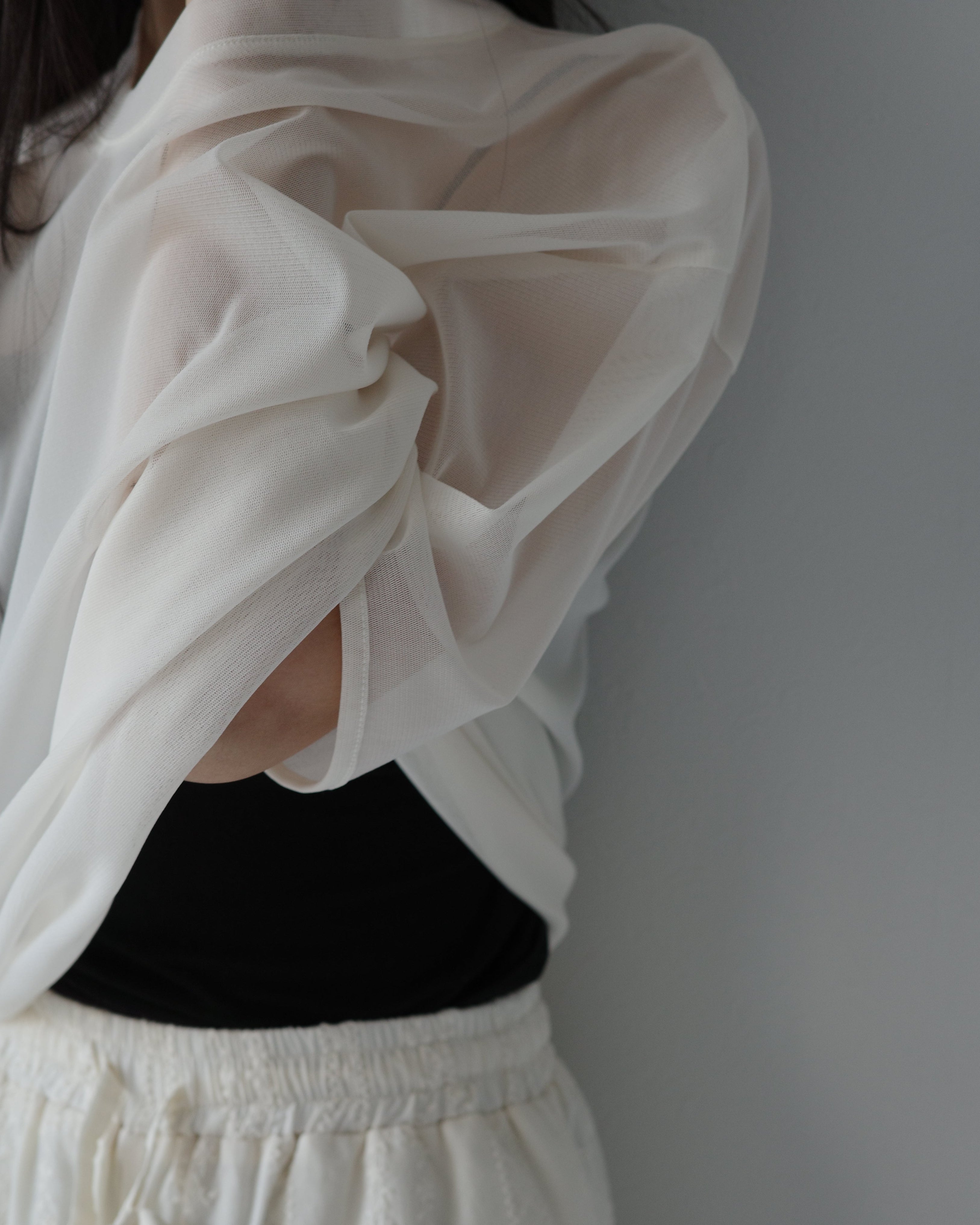 mesh half  sleeve top