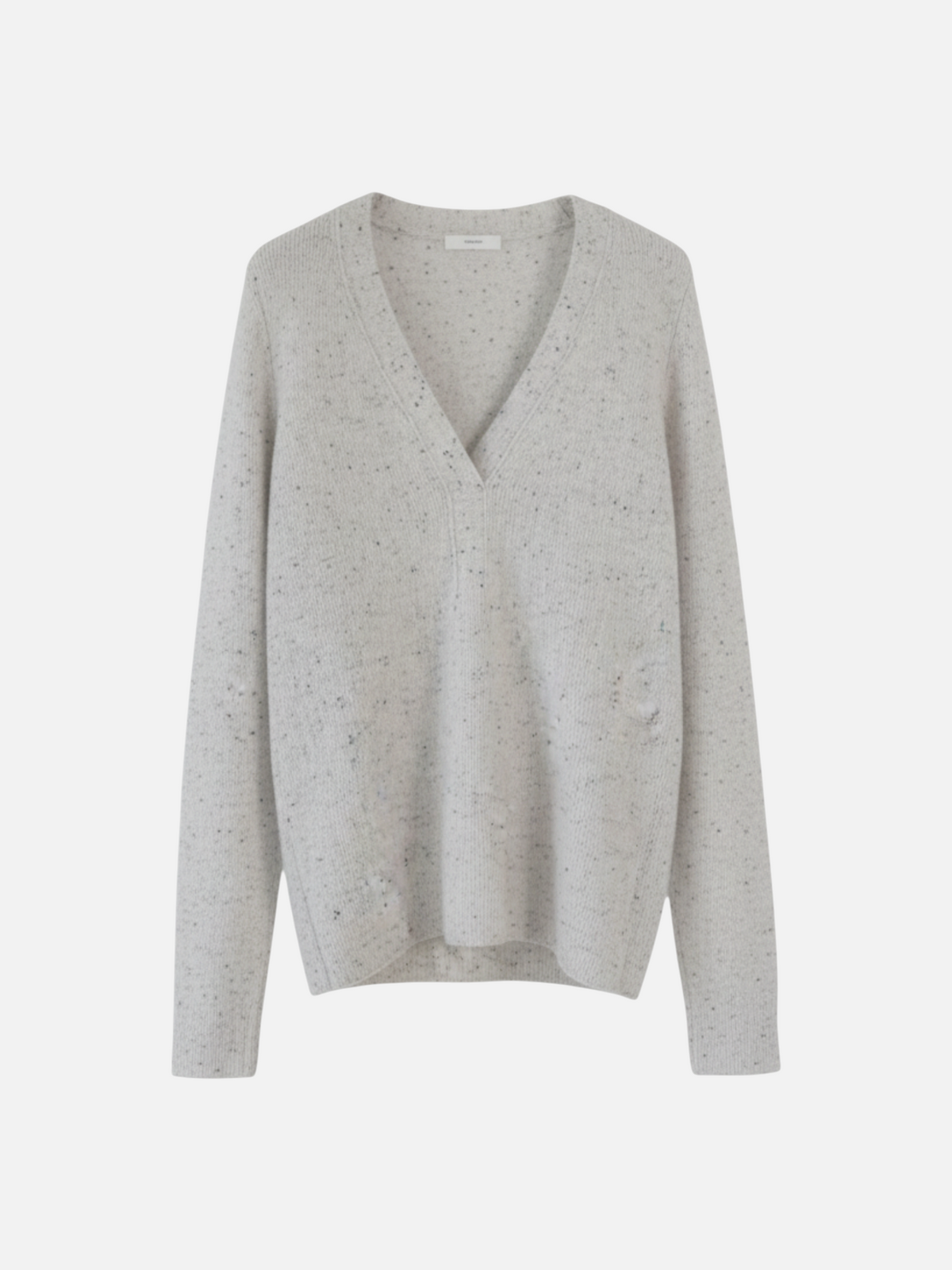 Cashmere nep V knit tops