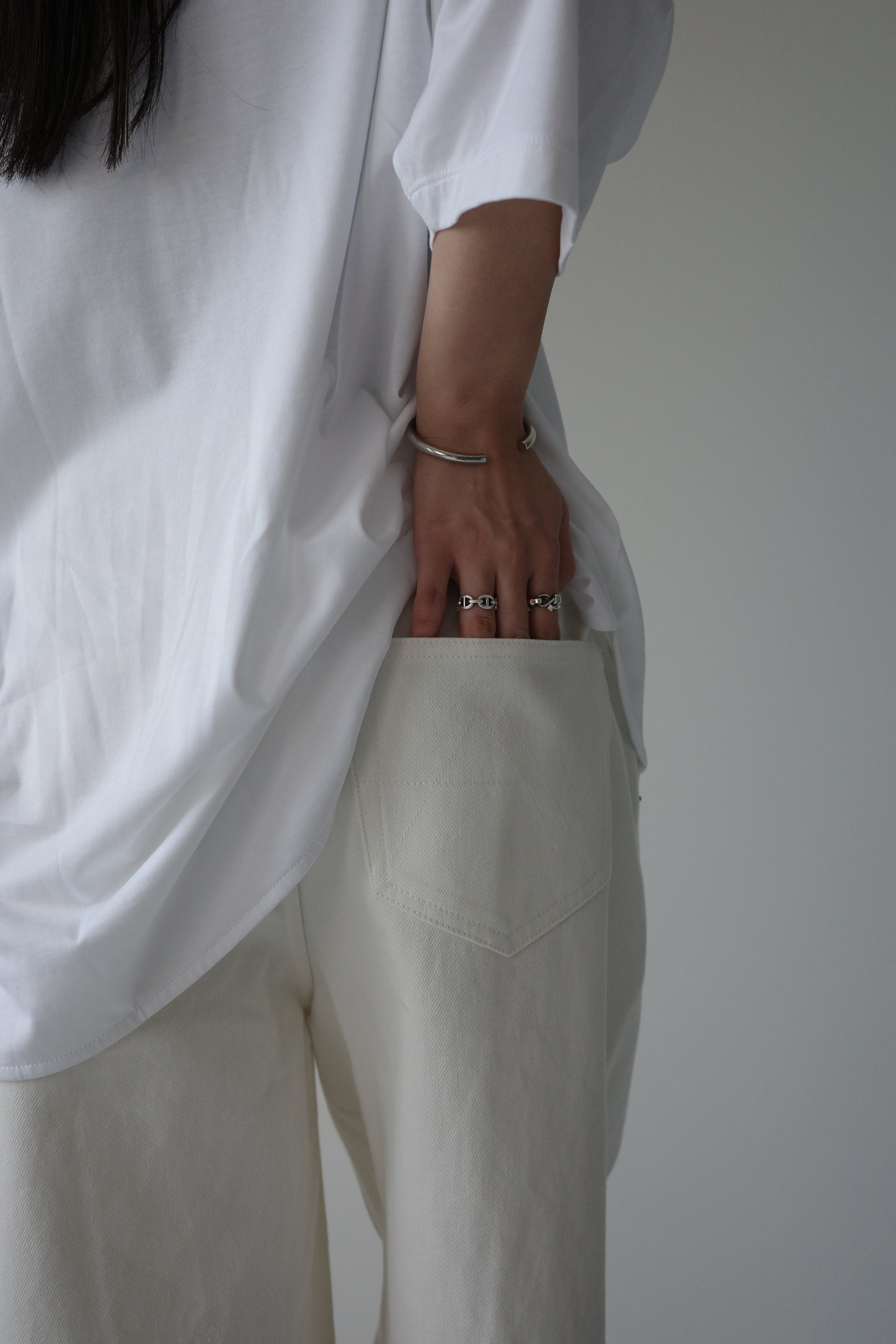 denim tuck pants
