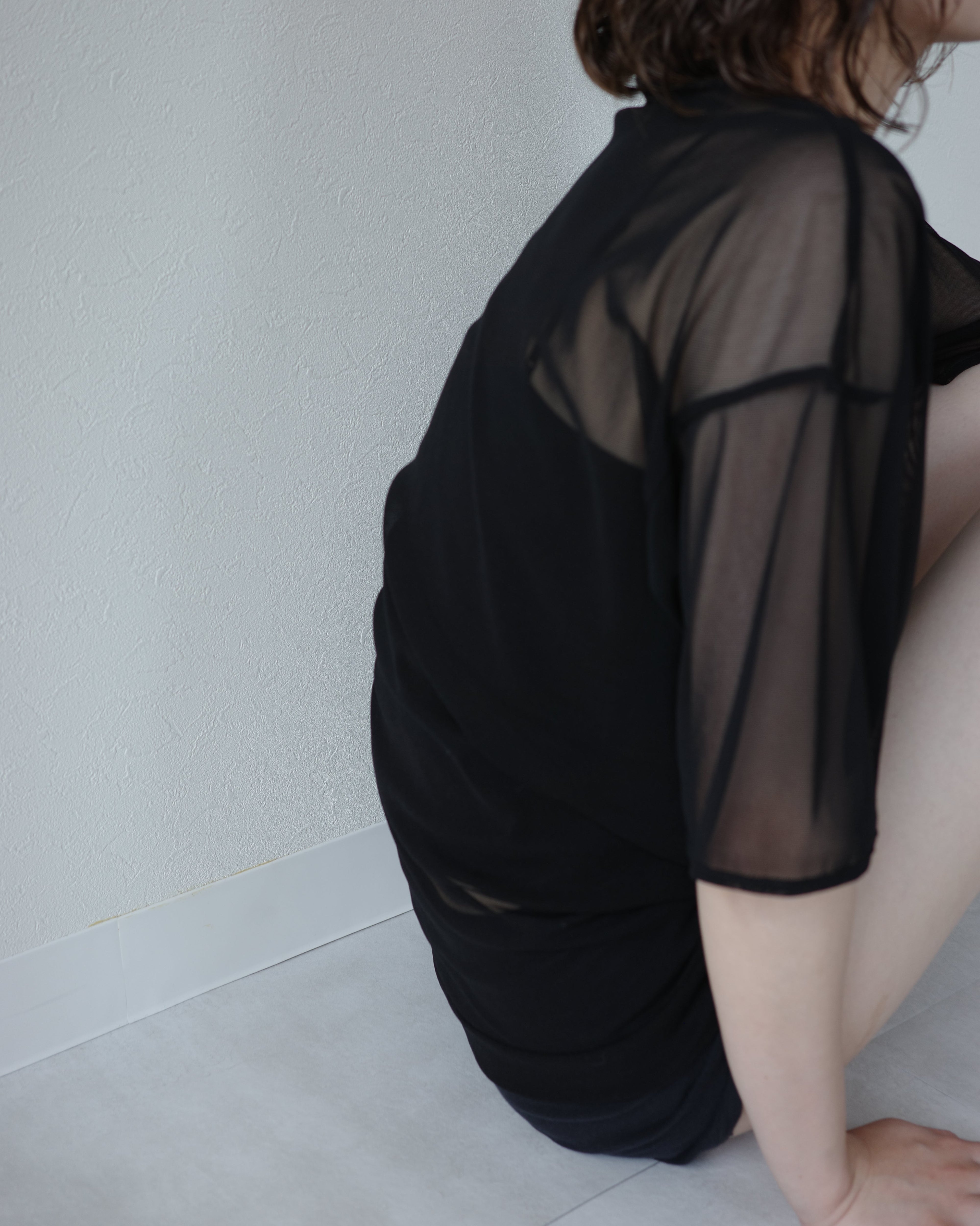 mesh half  sleeve top