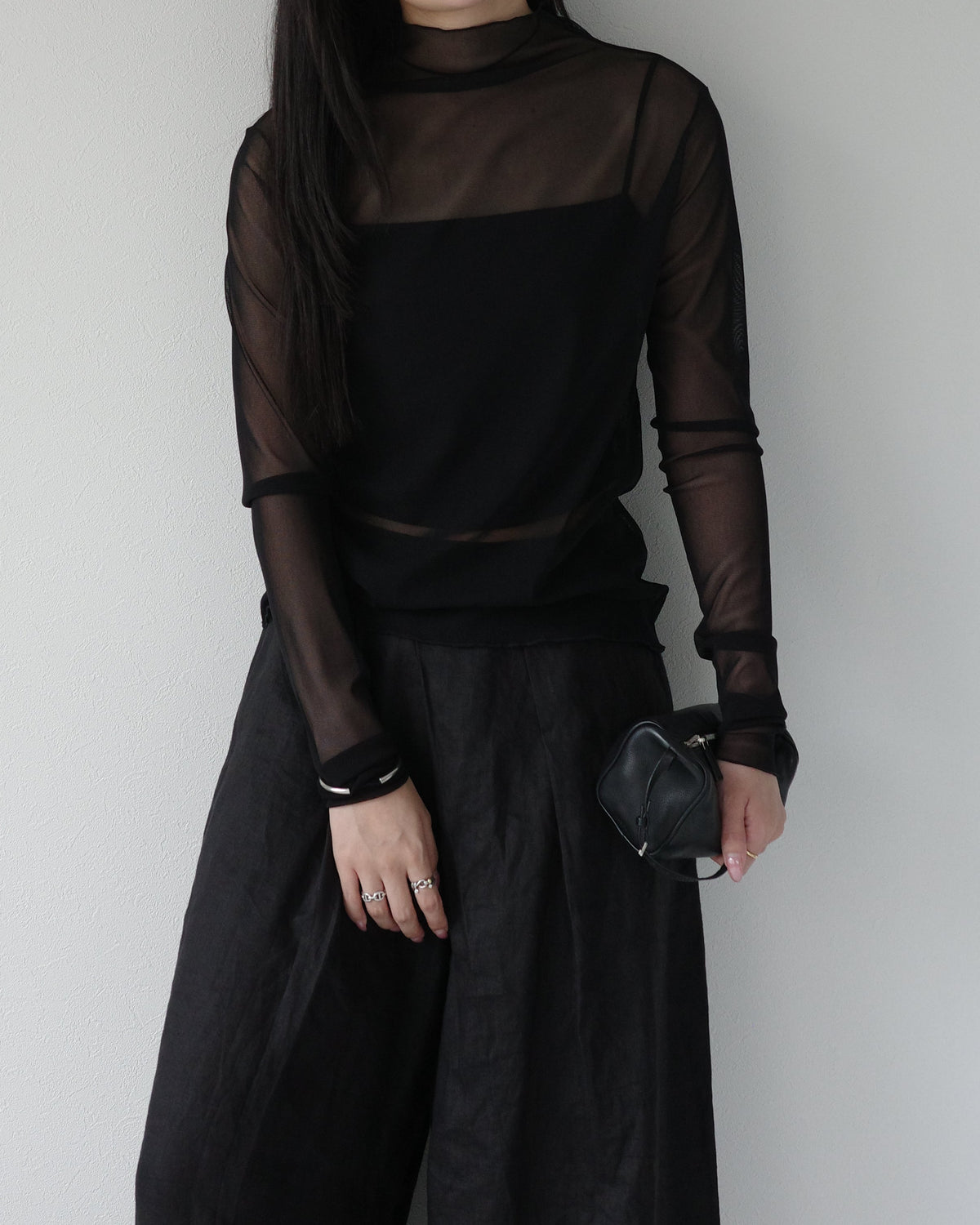 mesh high neck top