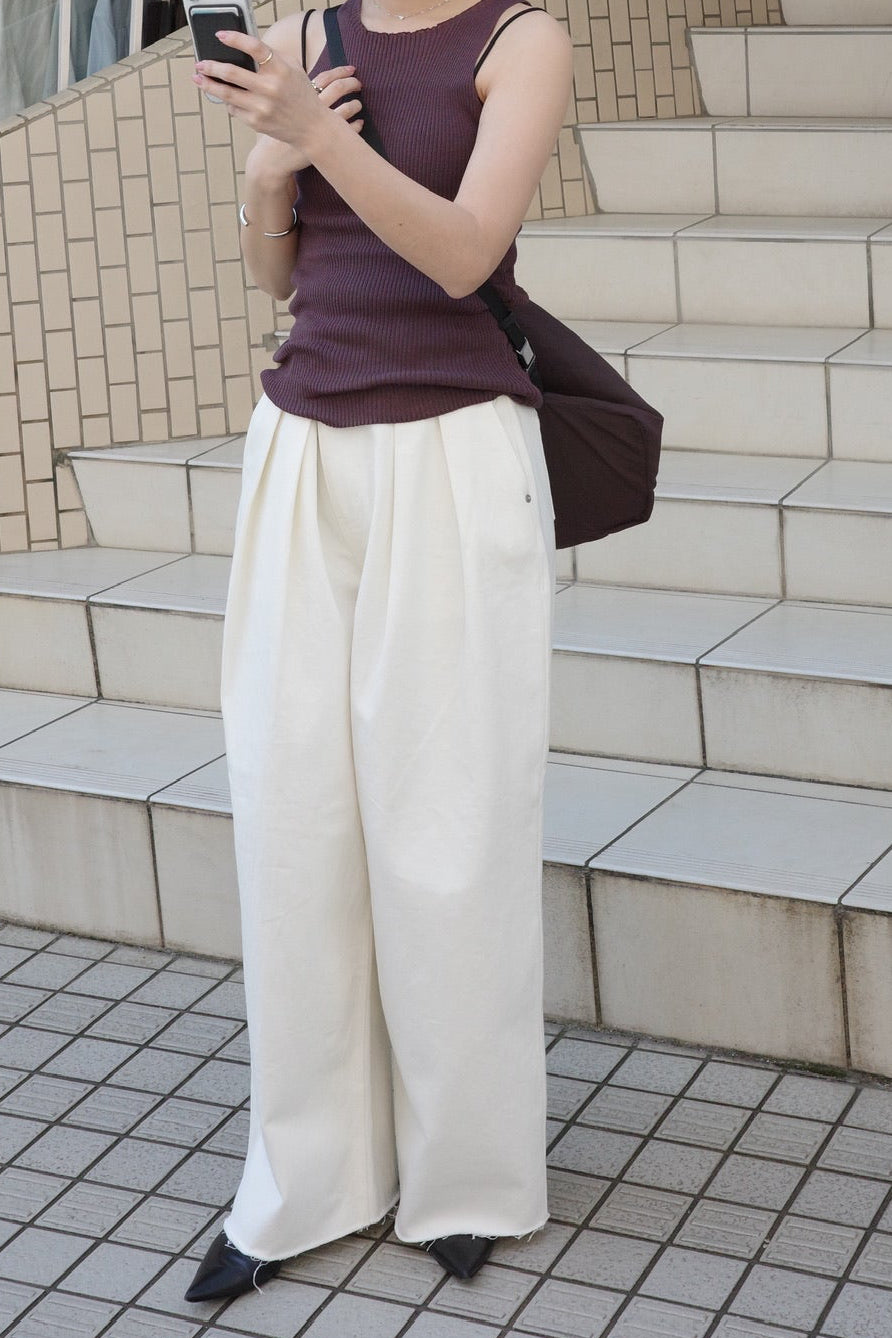 denim tuck pants