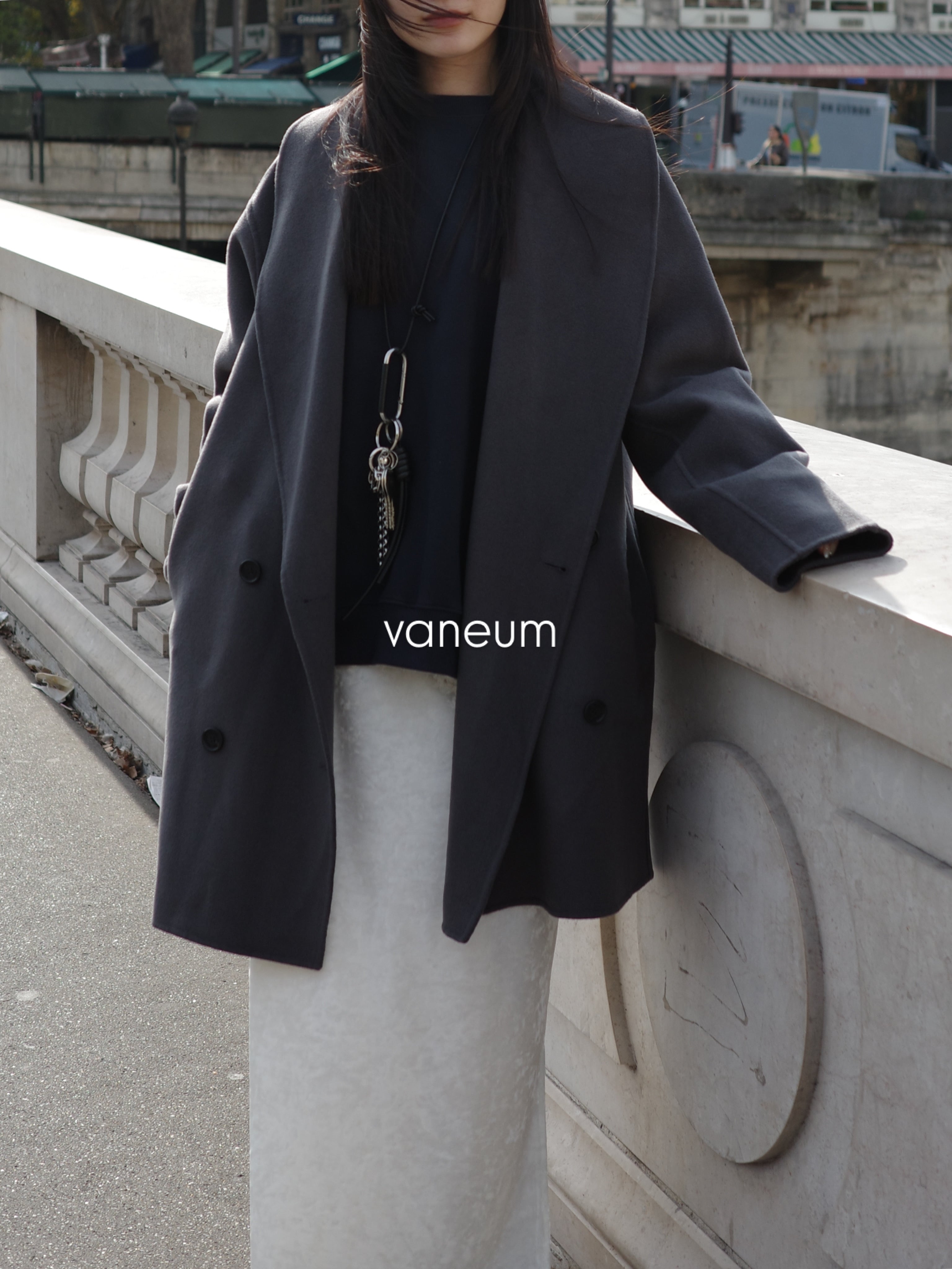 Cashmere brend shawl collar coat