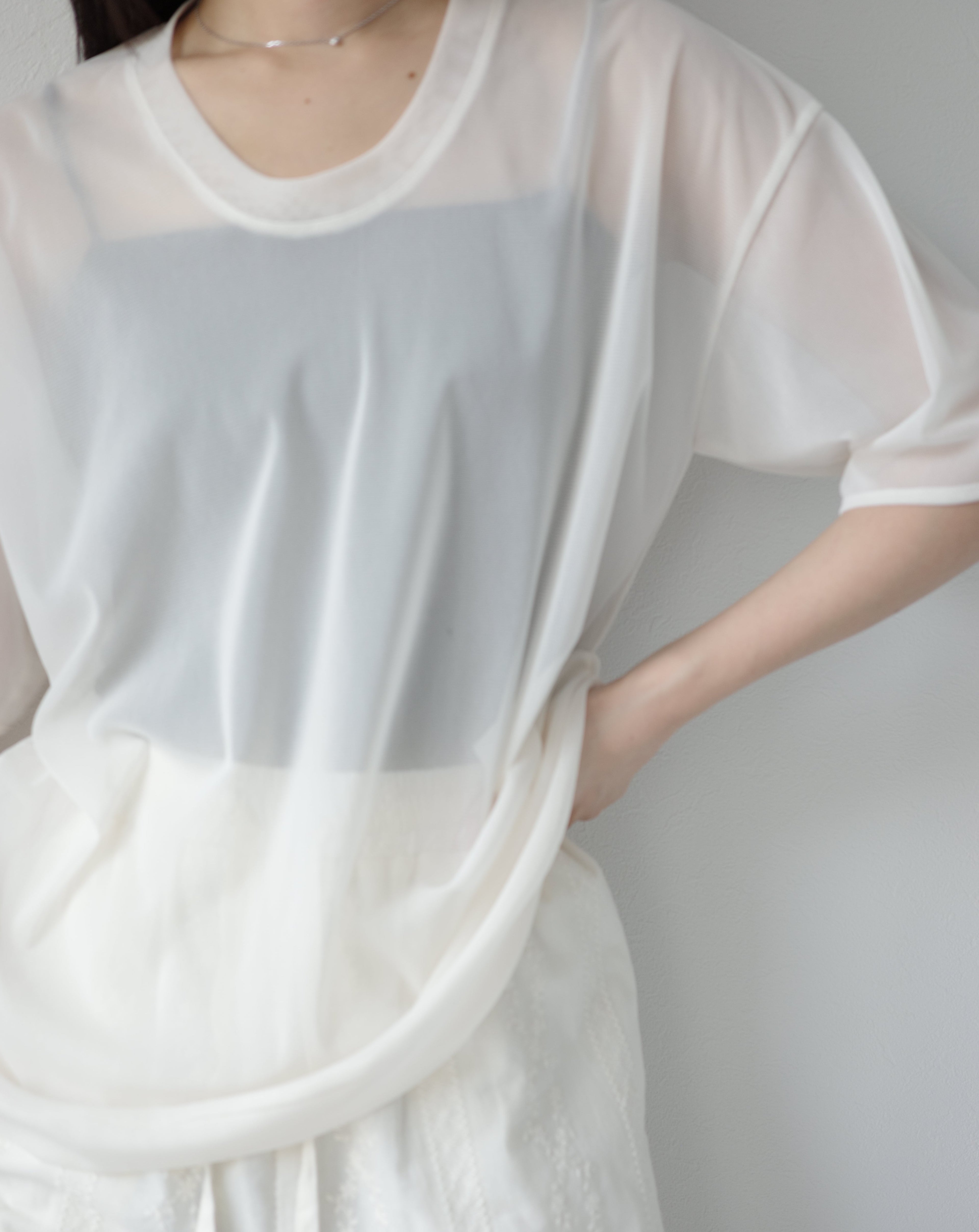 mesh half  sleeve top
