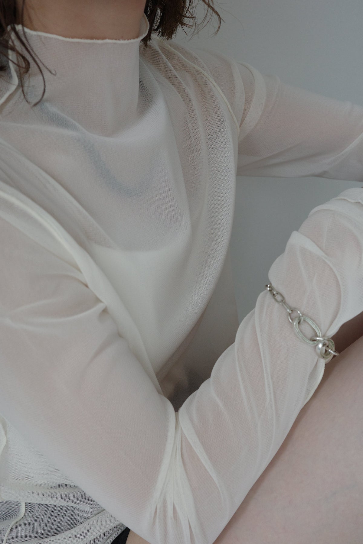 mesh high neck top