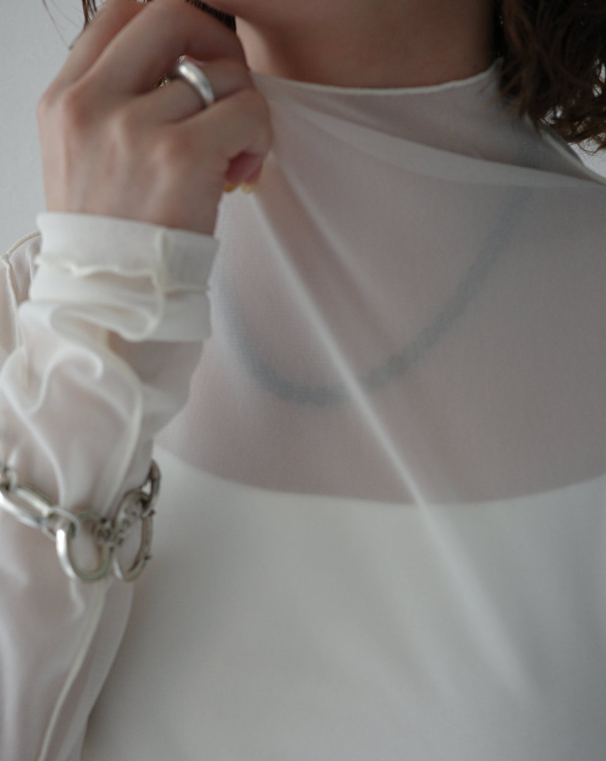 mesh high neck top