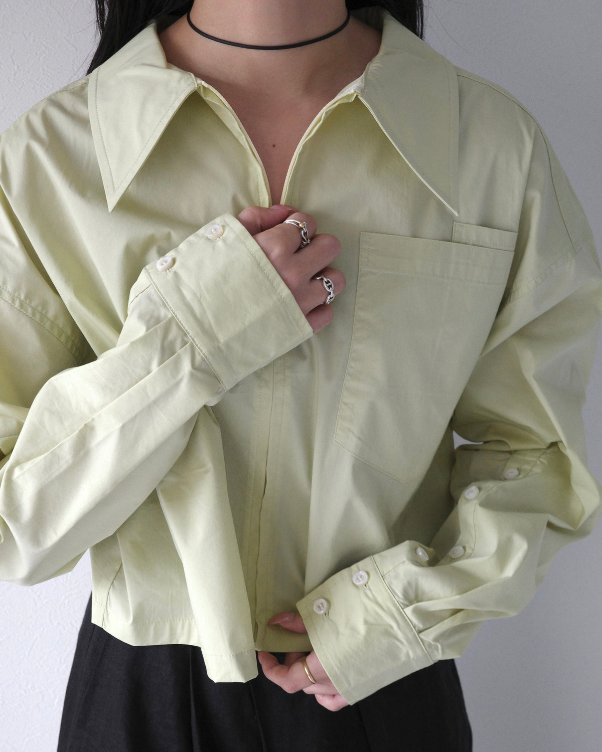 big callar short blouse