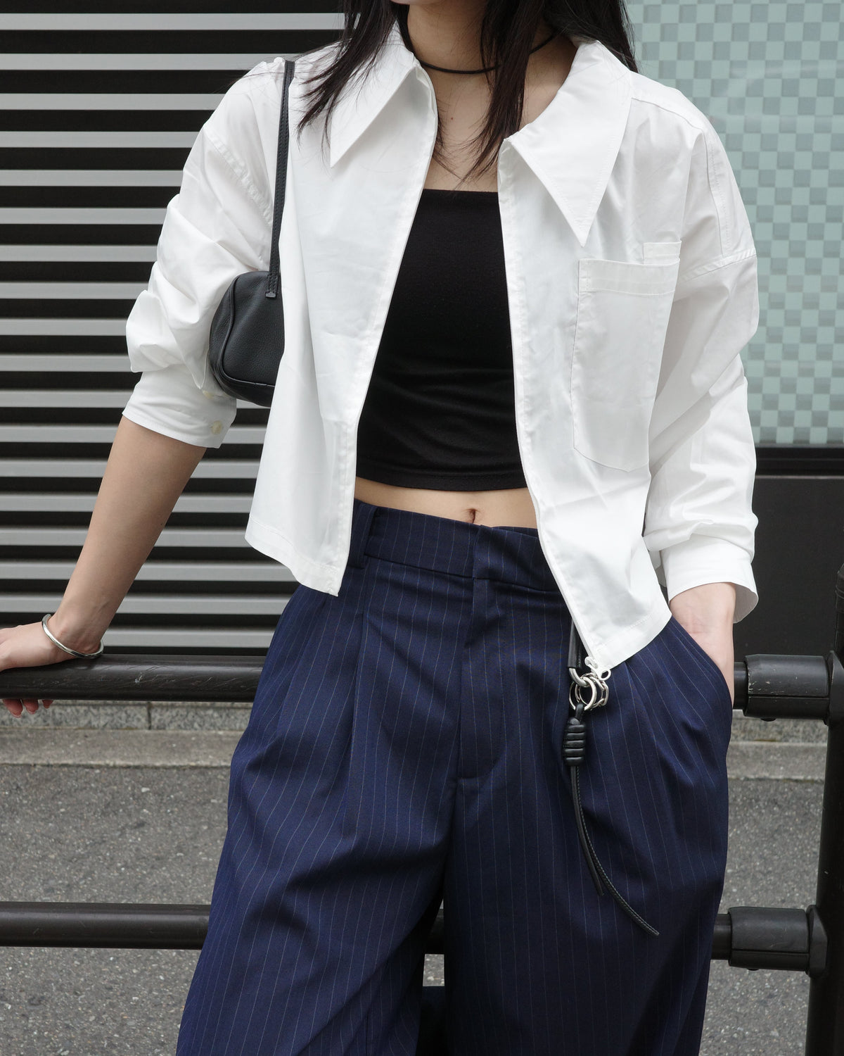 big callar short blouse