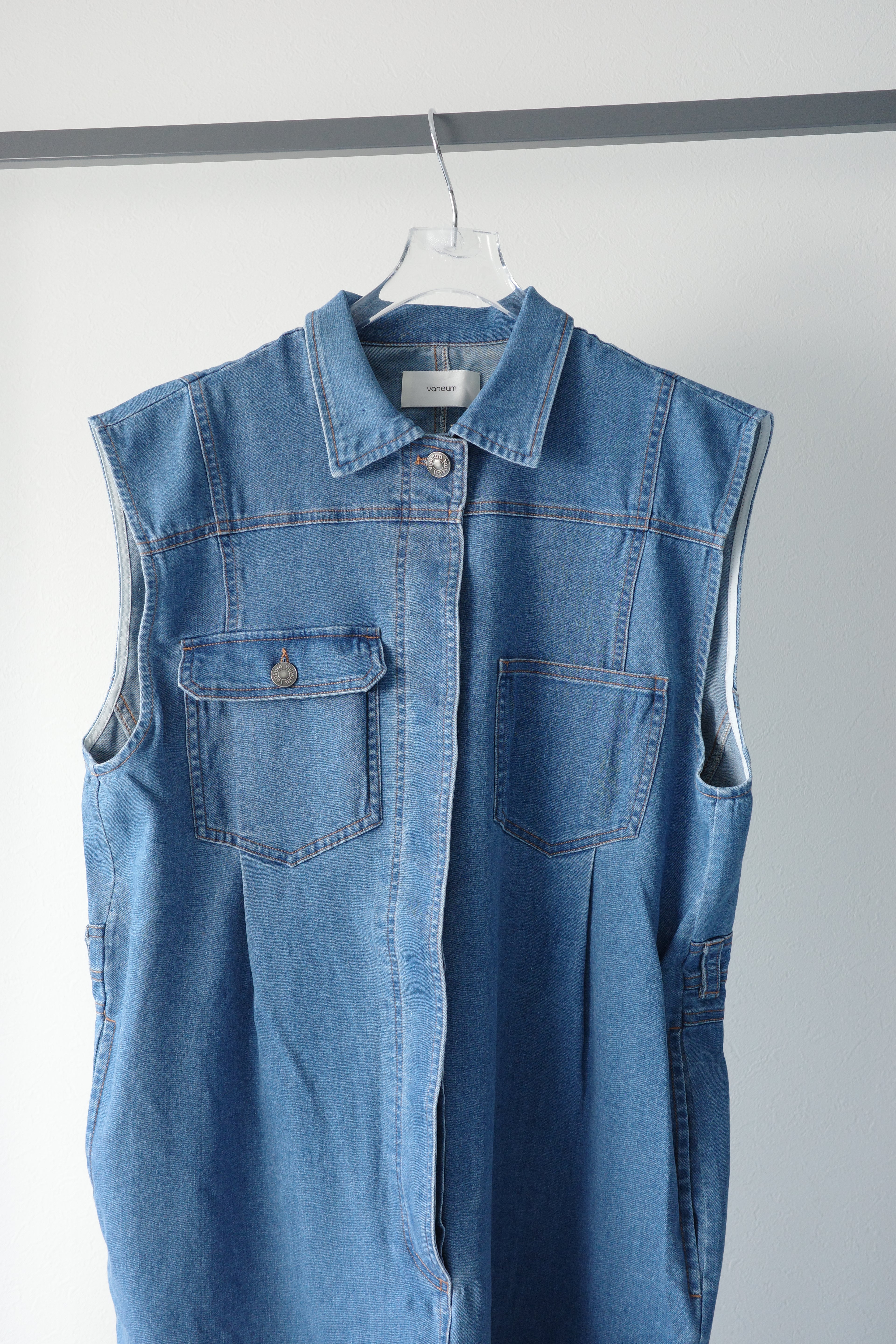 "vaneum" stretch denim overalls