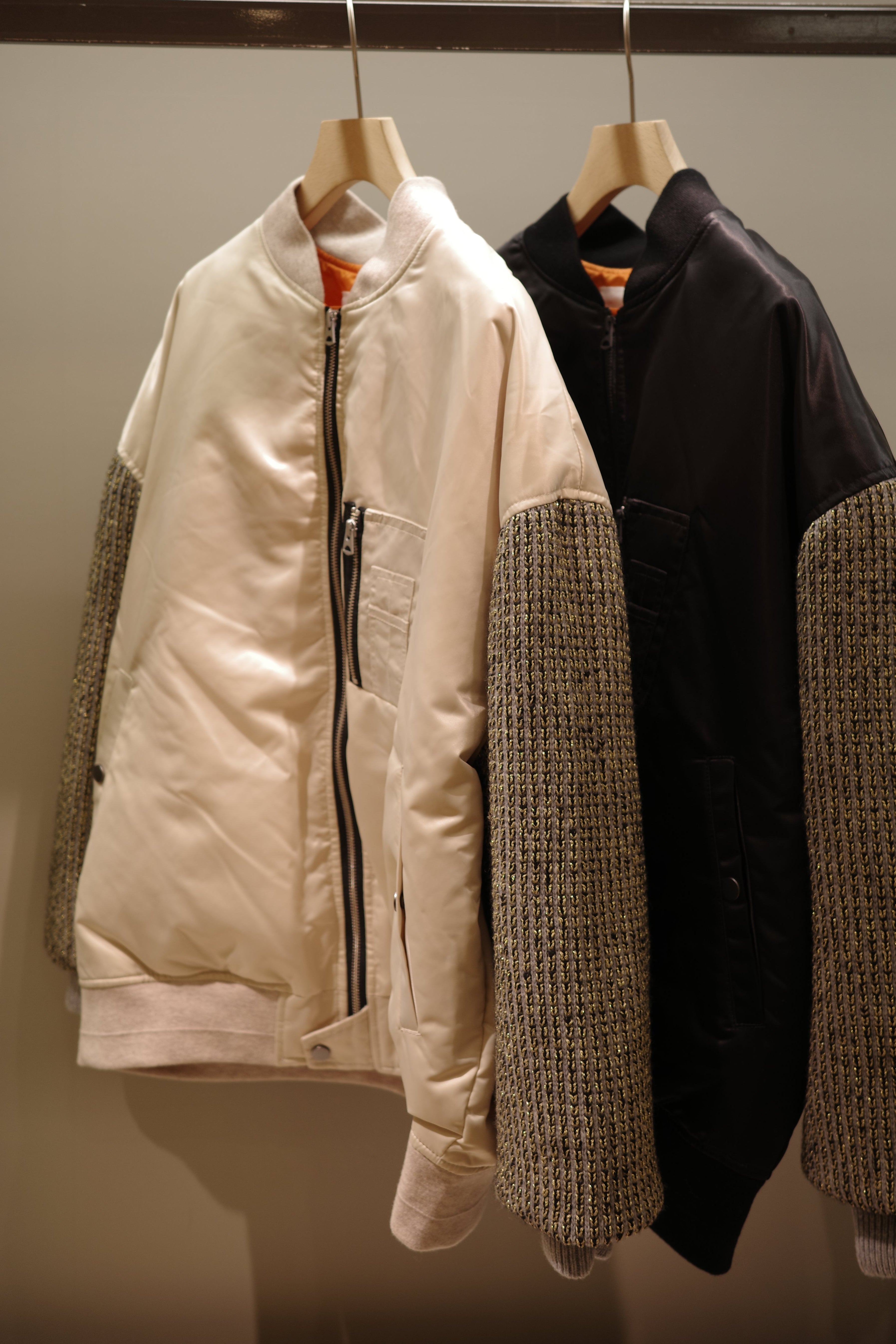 Knit docking down blouson　