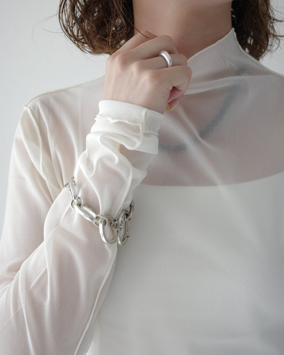 mesh high neck top