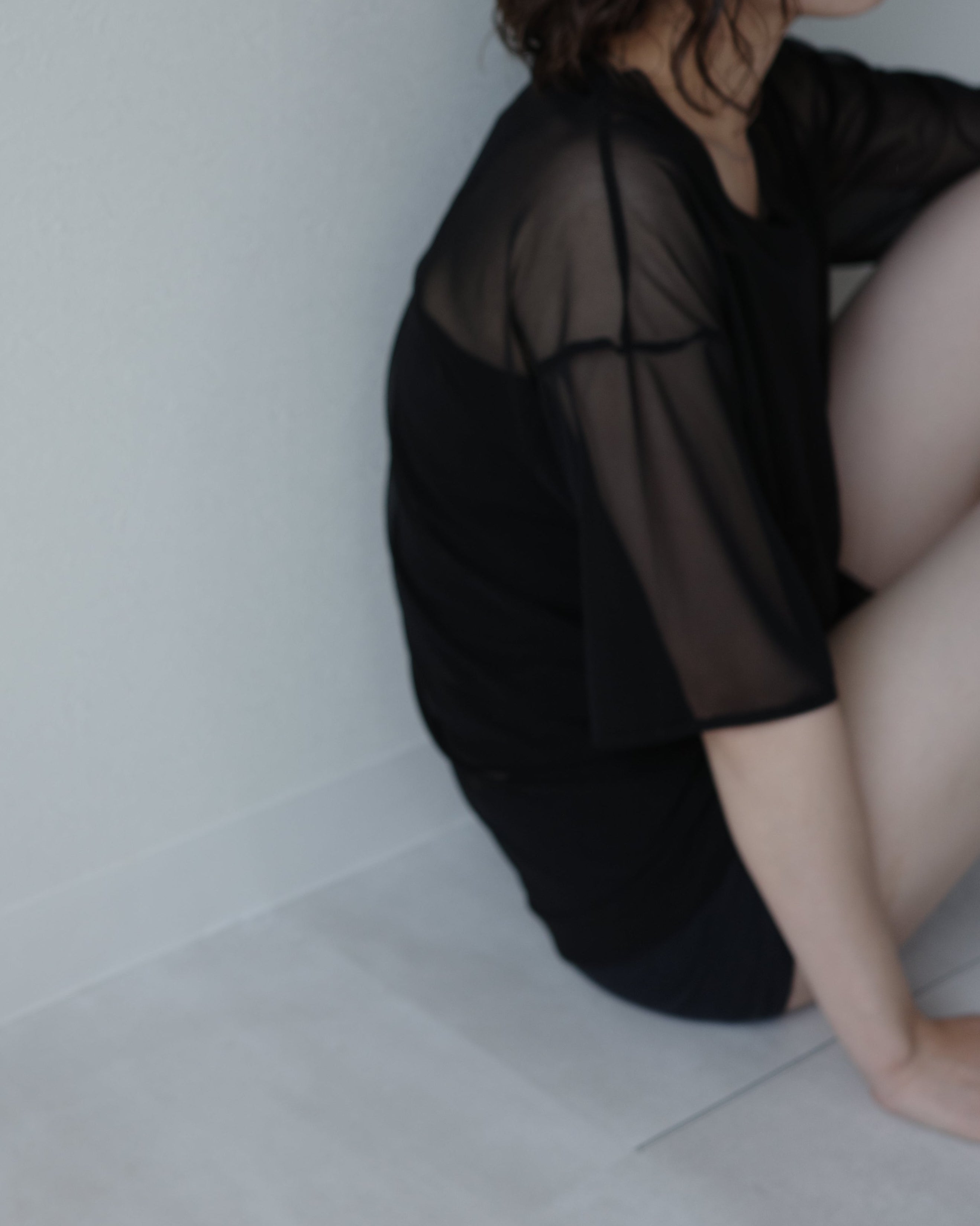 mesh half  sleeve top