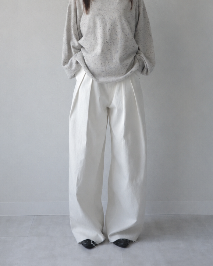 Denim tuck pants