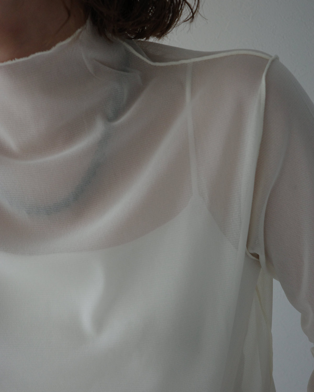 mesh high neck top