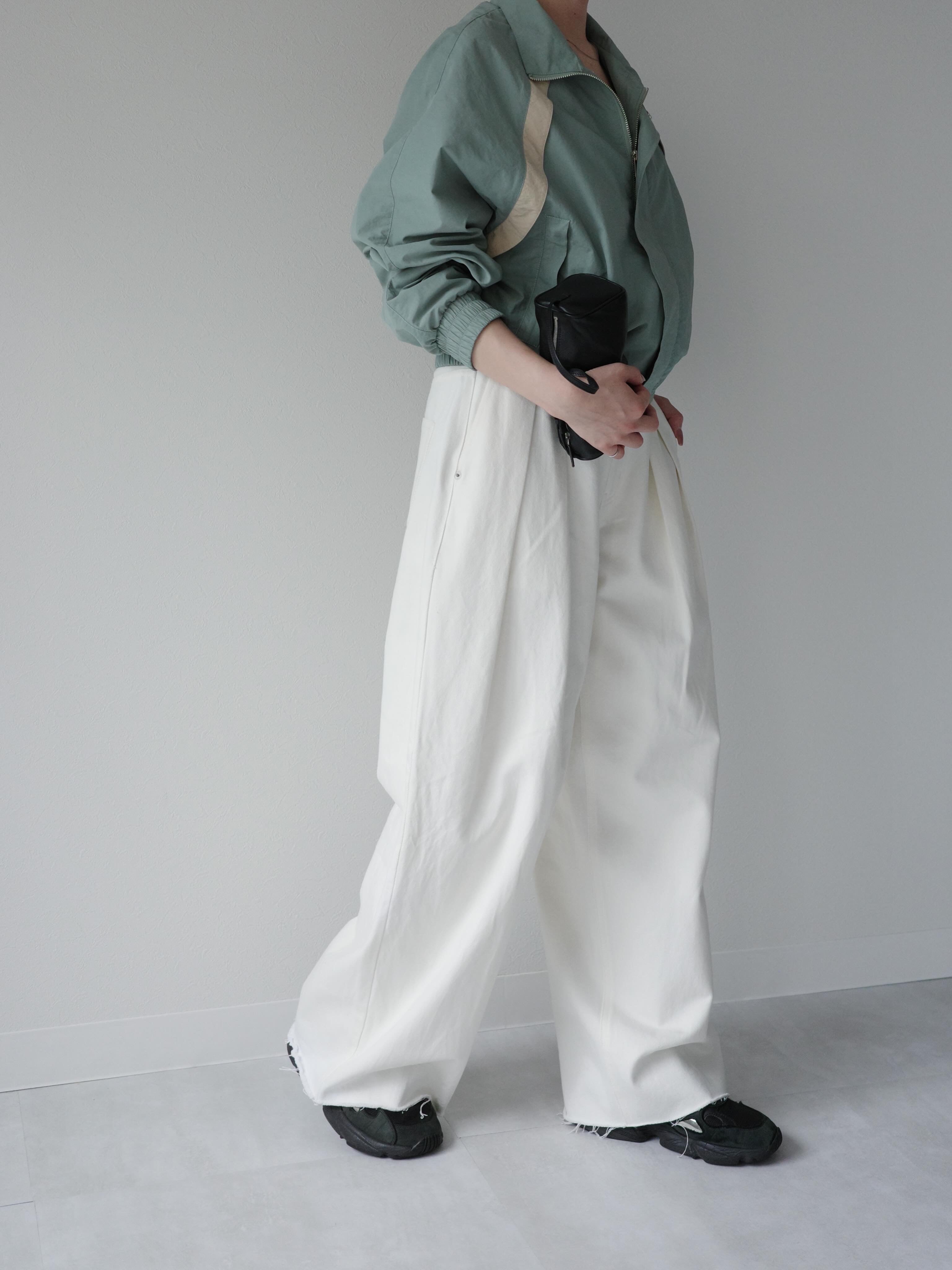 denim tuck pants
