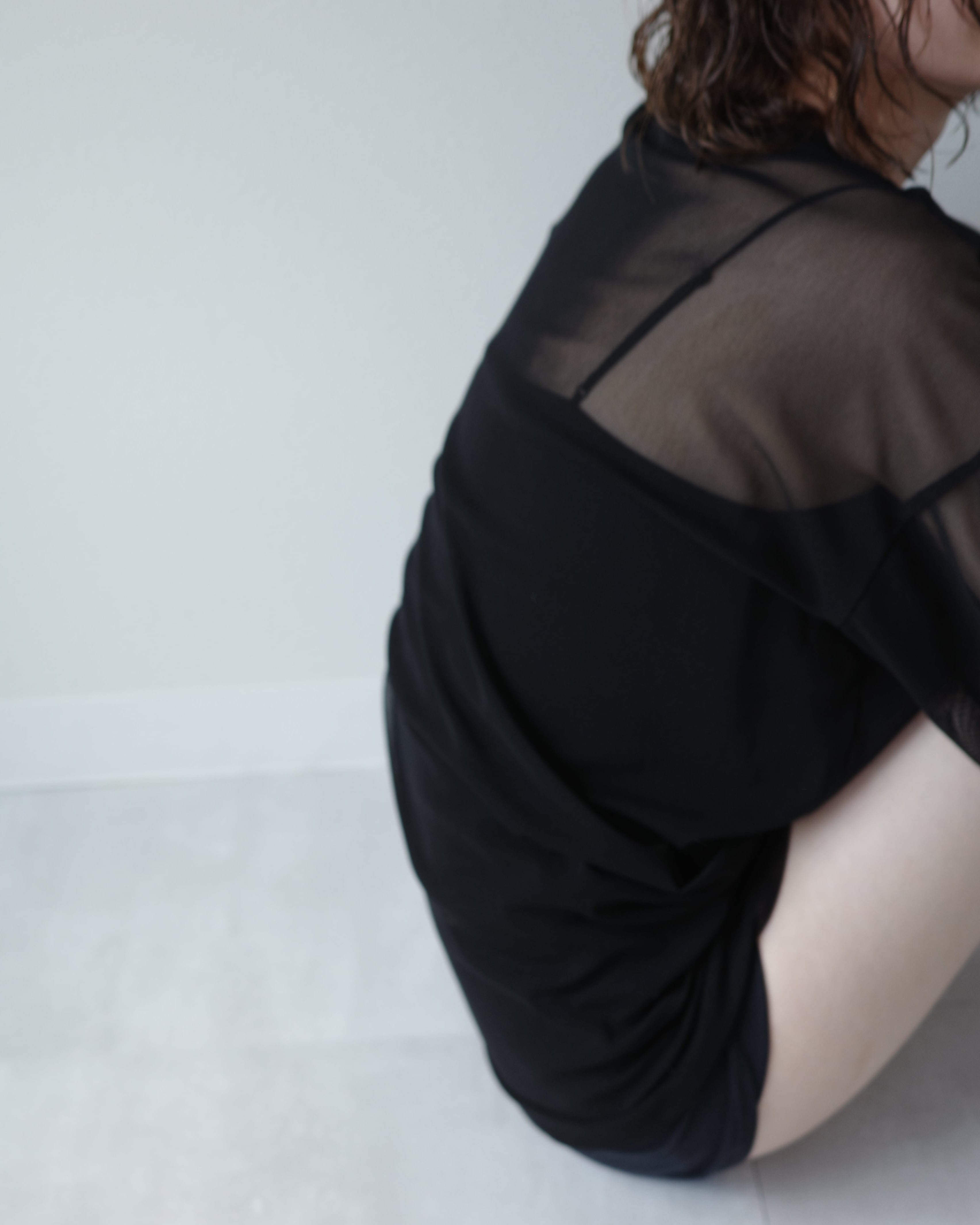mesh half  sleeve top