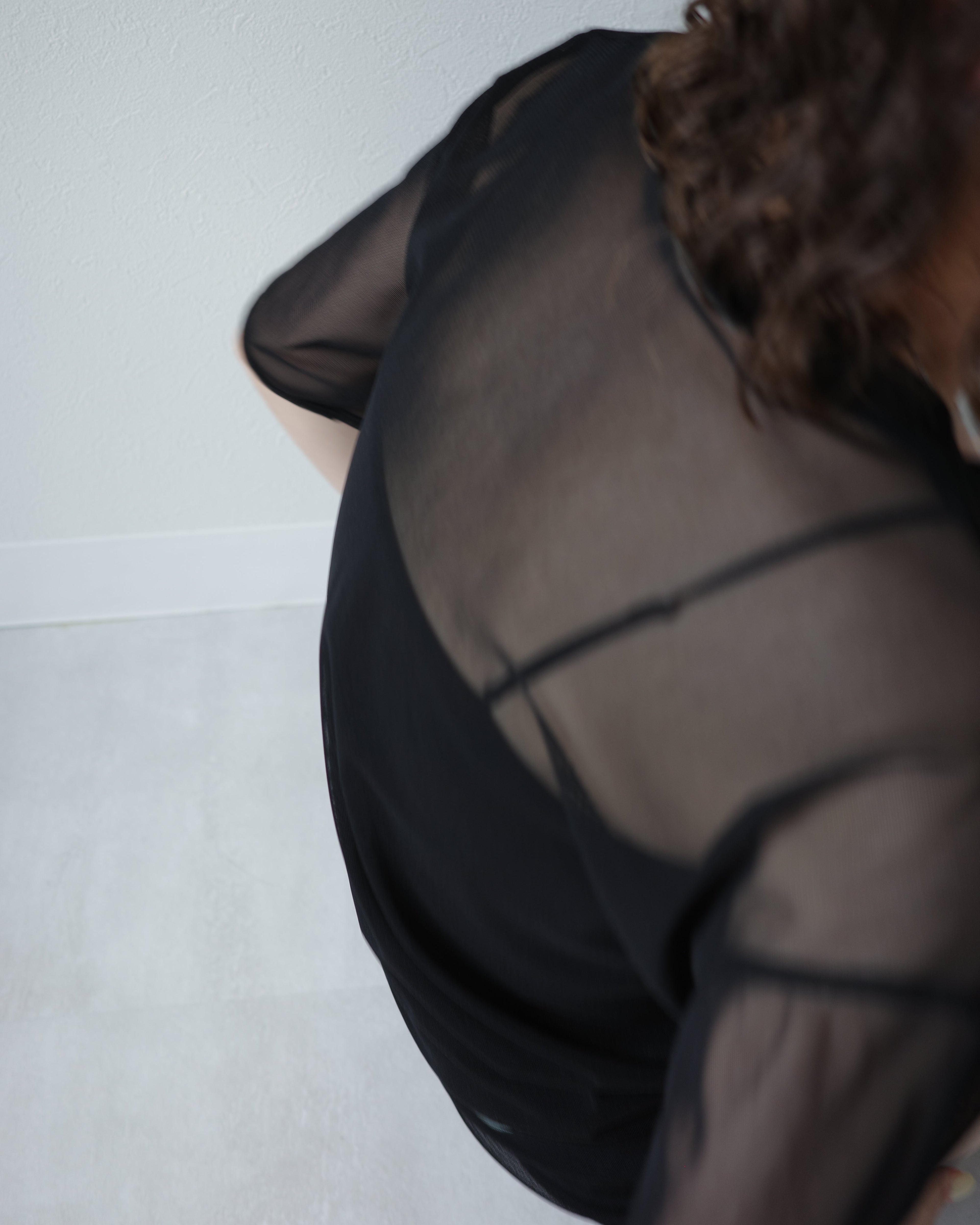 mesh half  sleeve top