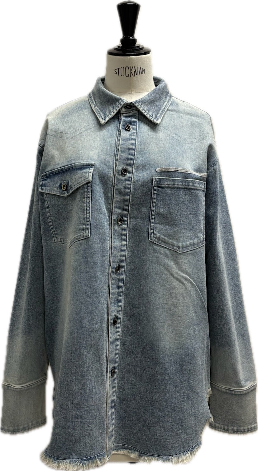 Denim fringe shirts