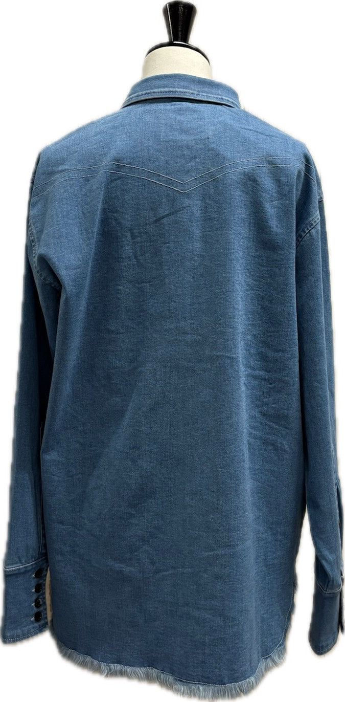 Denim fringe shirts