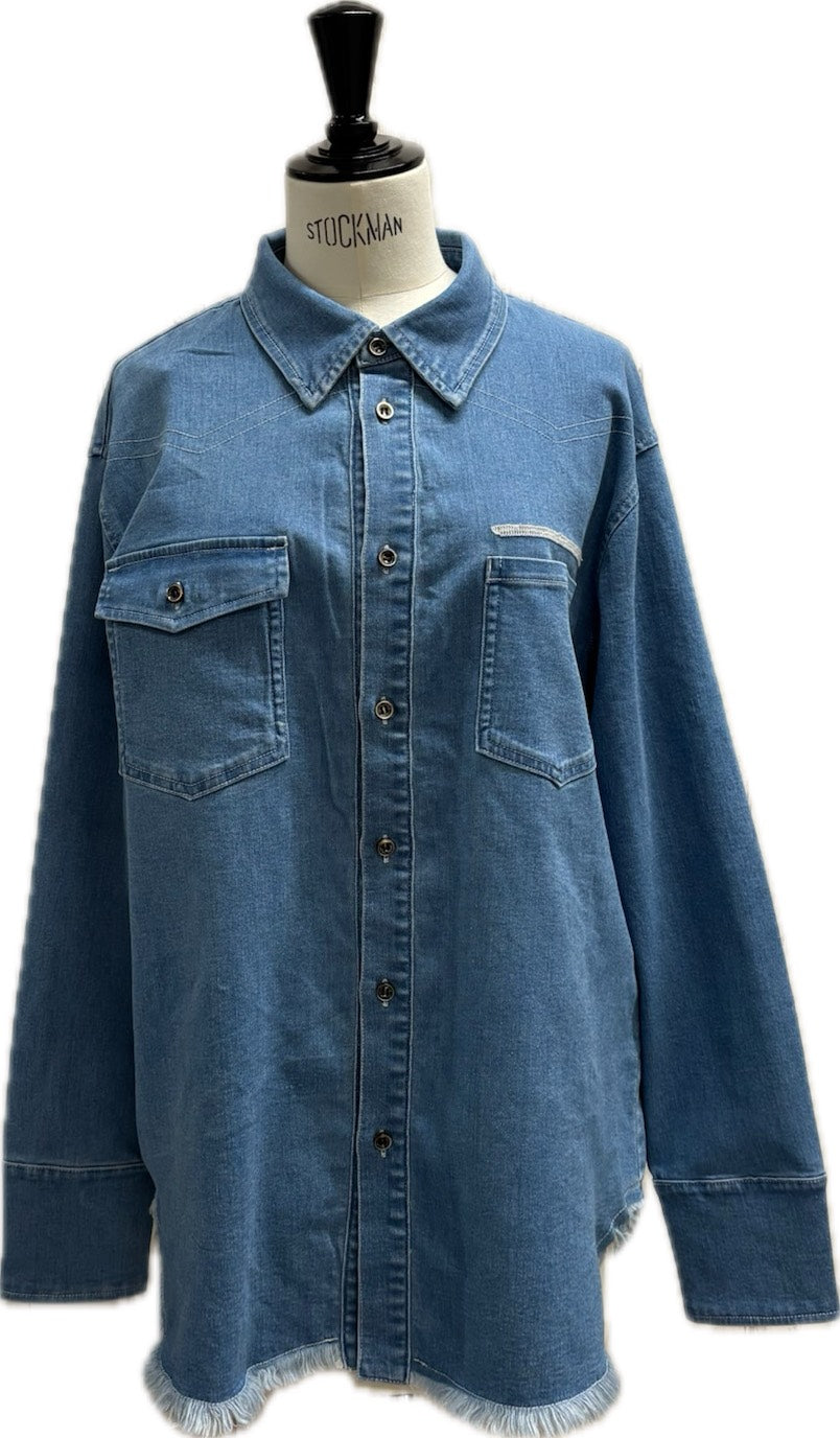 Denim fringe shirts