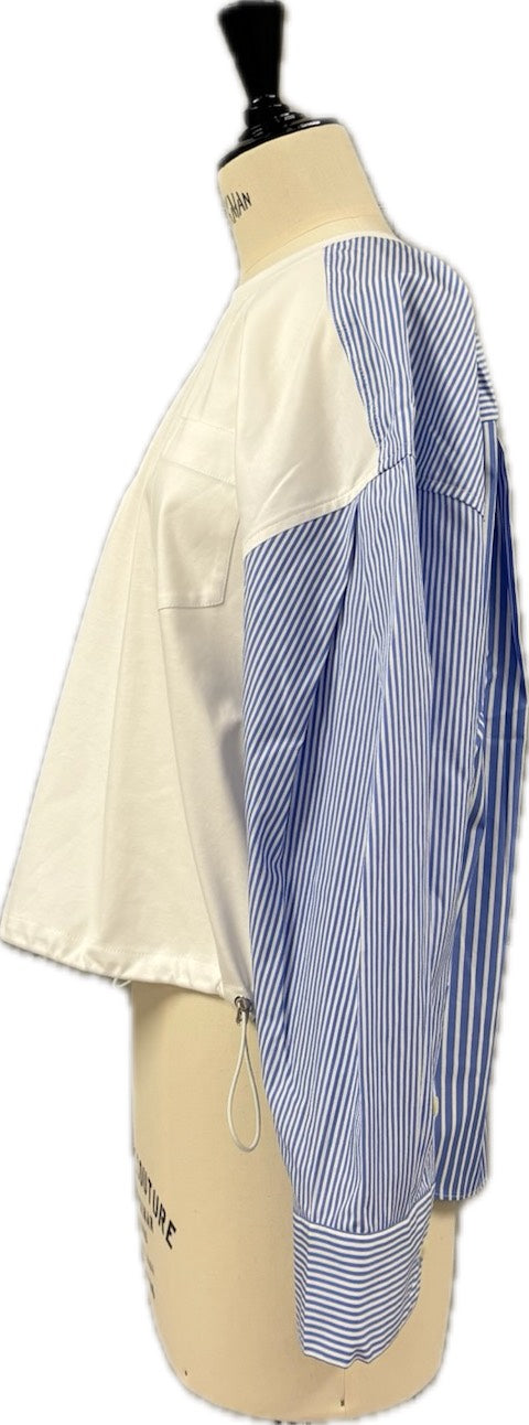 SIDOGRAS" Stripe　Docking cut＆sew 　