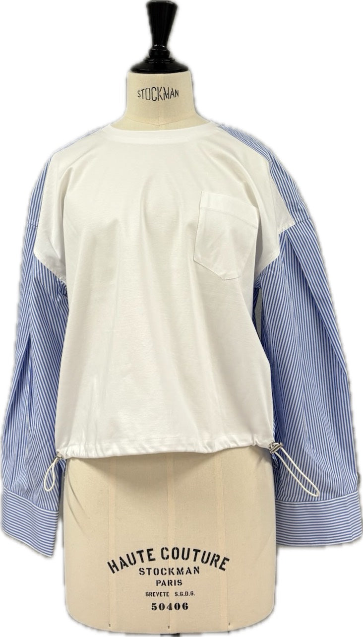 SIDOGRAS" Stripe　Docking cut＆sew 　