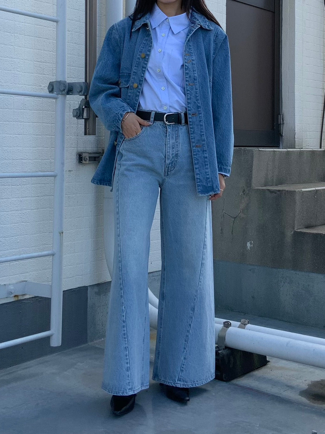 Denim coverall jacket