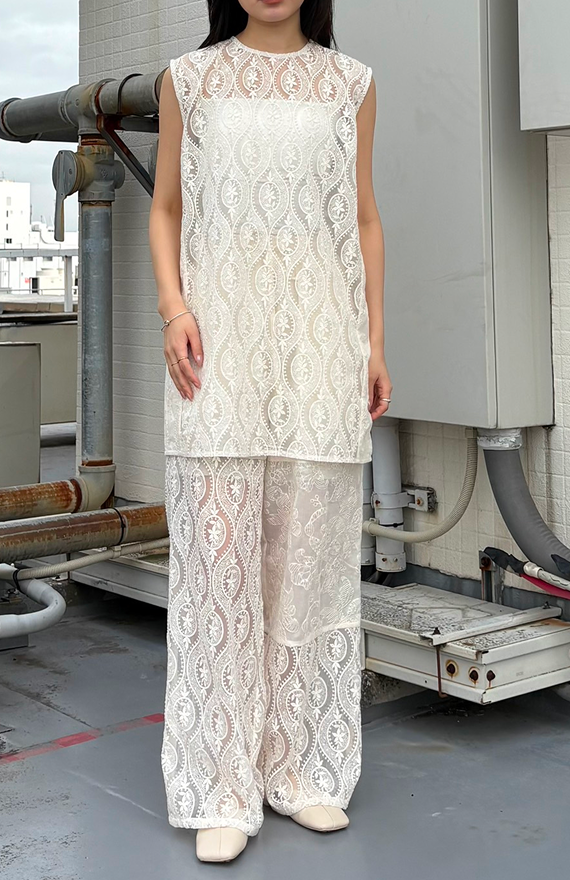 LACE FABRIC DOCKING PANTS